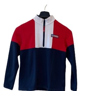 Vineyard Vines Boys Red White Blue Flag 1/2 Quarter Zip Sweatshirt M 12-14